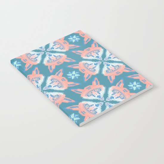 Pastel Fox Pattern Notebook
