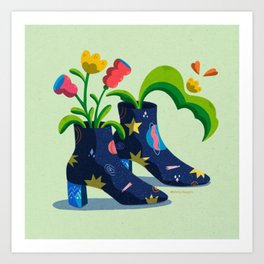 Galaxy boots Art Print