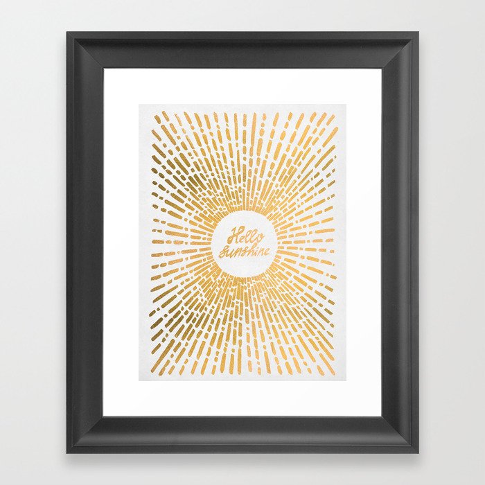 Hello Sunshine Gold Framed Art Print