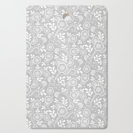 Light Grey And White Eastern Floral Pattern Cutting Board