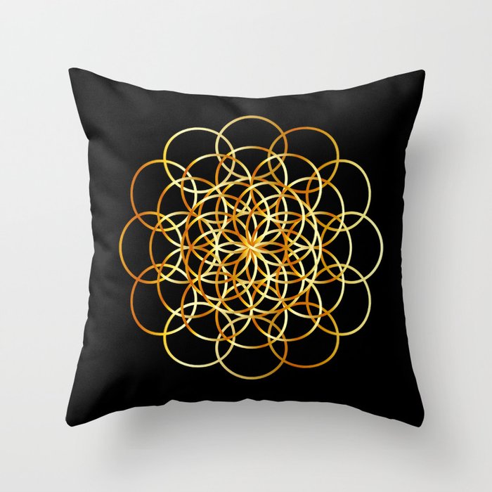 Flower or circle of life Throw Pillow