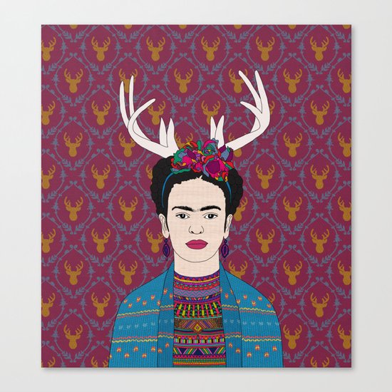 DEER FRIDA Canvas Print