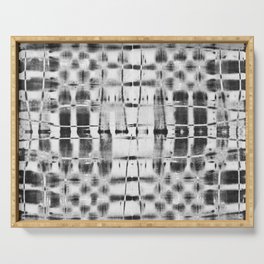 shibori itajime B&W squares Serving Tray