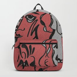 Treacherous sisters Backpack | Chalk Charcoal, Acrylic, Abstract, Love, Digital, Street Art, Illustration, Avantgarde, Popart, Artwork 