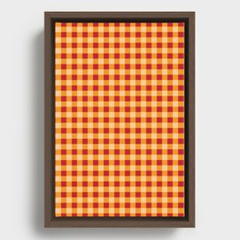 Orange and Red Checkers Framed Canvas
