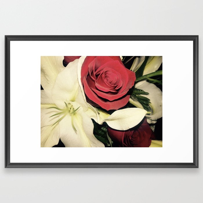 Roses & Lilies Framed Art Print