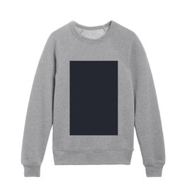 Dark Gray Solid Color Pantone Salute 19-4011 TCX Shades of Black Hues Kids Crewneck