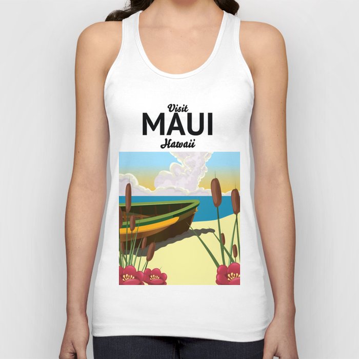 Maui Hawaii fishing boat tourism poster Tank Top