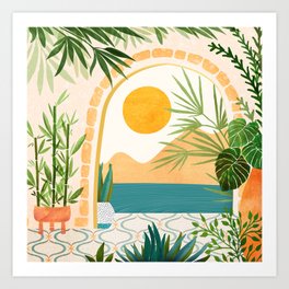 Villa View Tropical Landscape / Villa Series Art Print