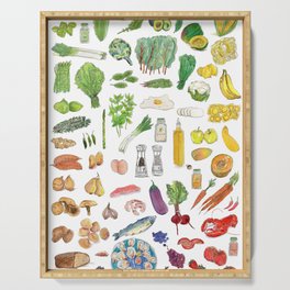 Watercolor Ingredients Serving Tray