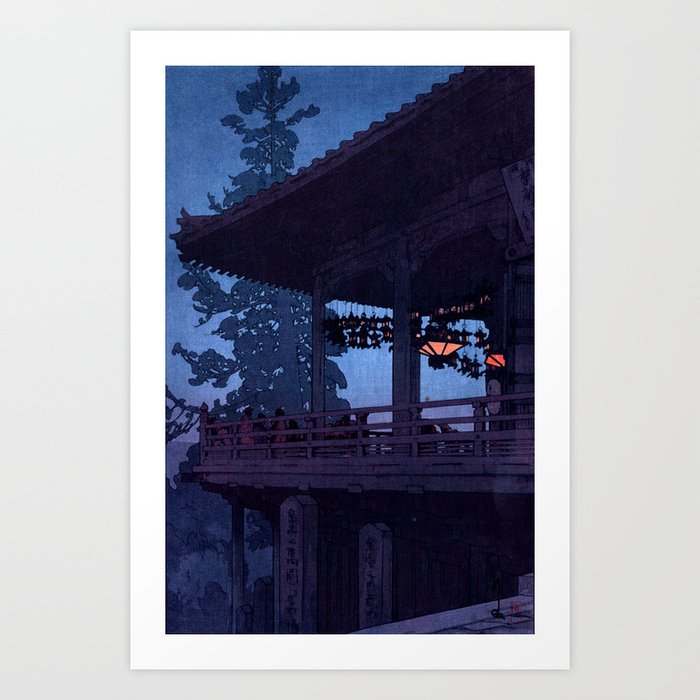 Evening in Nara by Hiroshi Yoshida - Japanese Vintage Ukiyo-e Woodblock Print Art Print