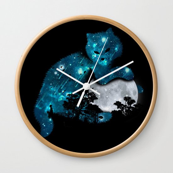 I can haz the moon Wall Clock