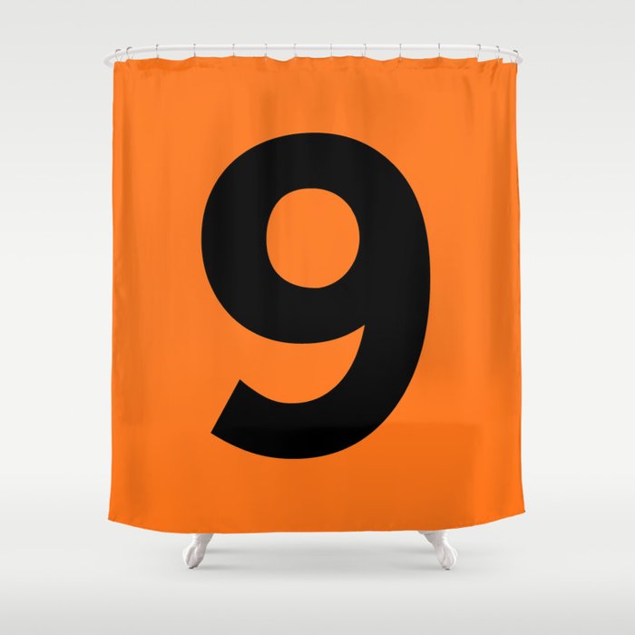 Number 9 (Black & Orange) Shower Curtain