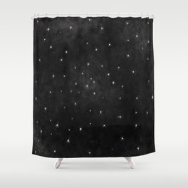 Whispers in the Galaxy-B&W Shower Curtain