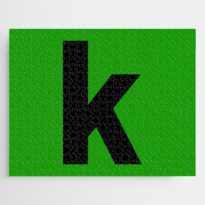letter K (Black & Green) Jigsaw Puzzle