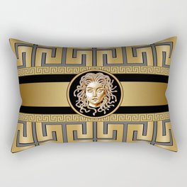Luxury Medusa Head Gold Rectangular Pillow