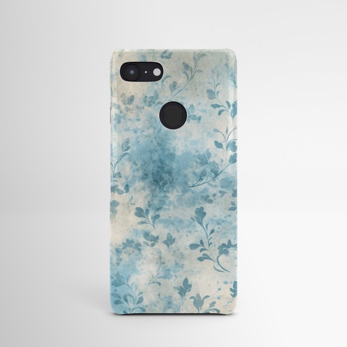 Blue and beige floral pattern Android Case