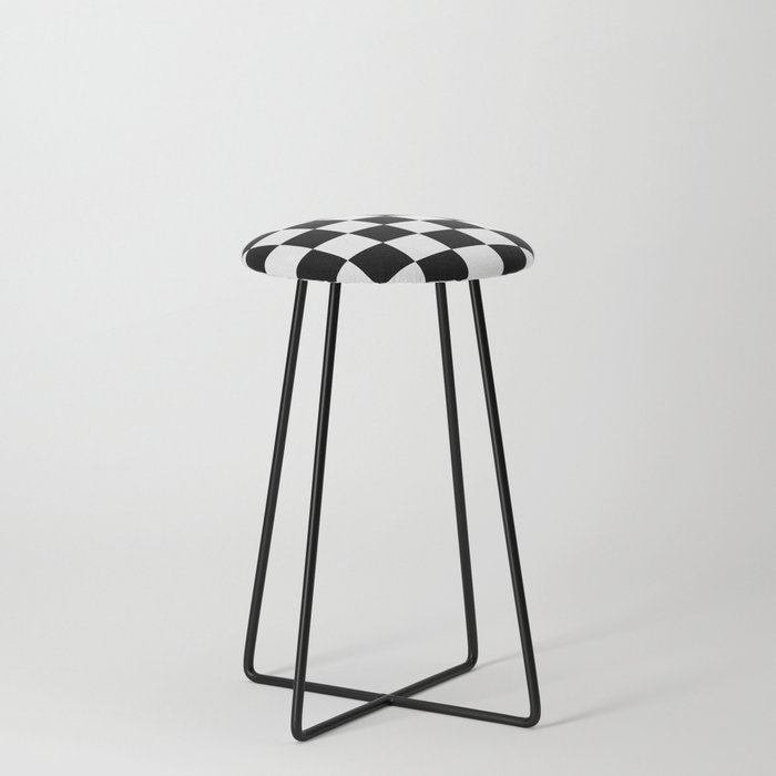 Black and White Square Pattern Counter Stool