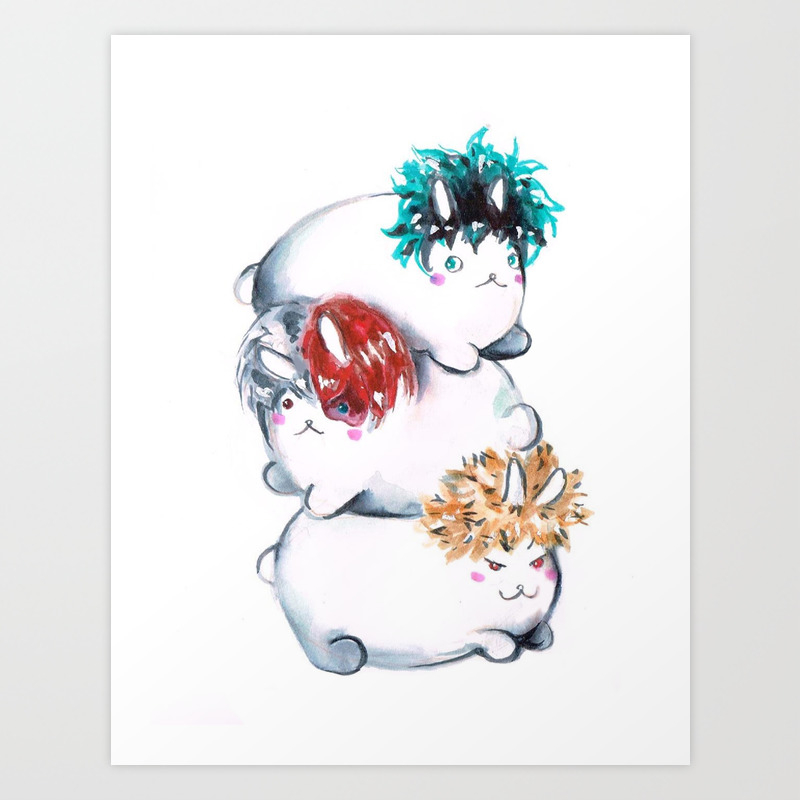 My Hero Academia Mha Kawaii Bunnies Art Print By Floxabia Society6