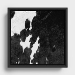 Black and White Faux Animal Fur (xii 2021) Framed Canvas