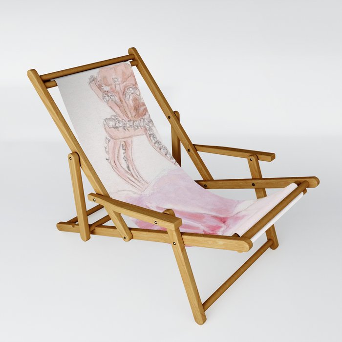 Pink Diamond Rosebud Sling Chair by Somogyi Society6