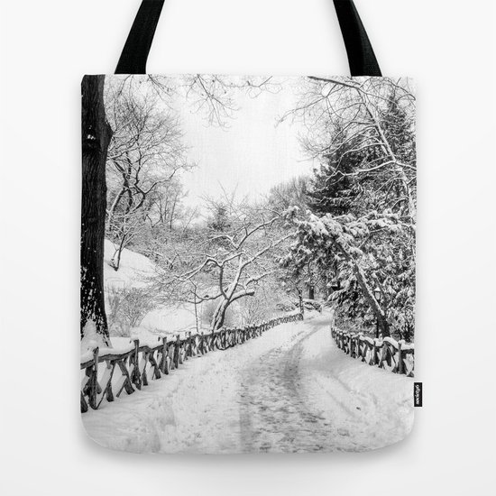 Central Park Winter Path In Shakespeare Garden Tote Bag By