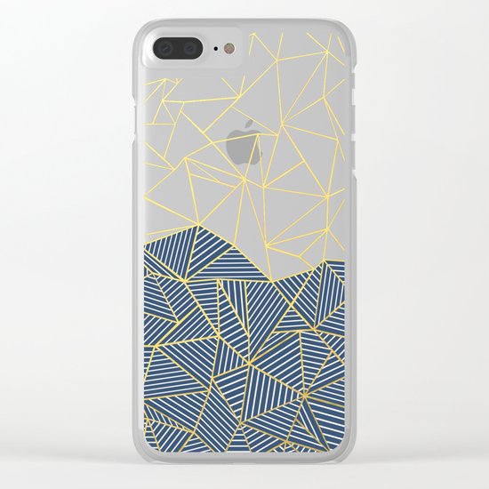 Ab Half and Half Navy Gold Clear iPhone Case