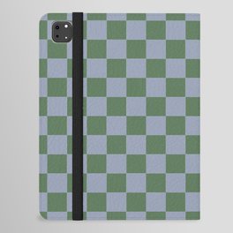 Green and Blue Checkered iPad Folio Case