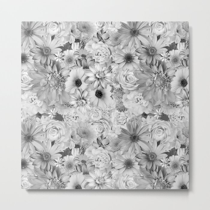 zinc titanium white floral bouquet aesthetic assemblage Metal Print