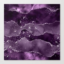 Purple Starry Agate Texture 02 Canvas Print