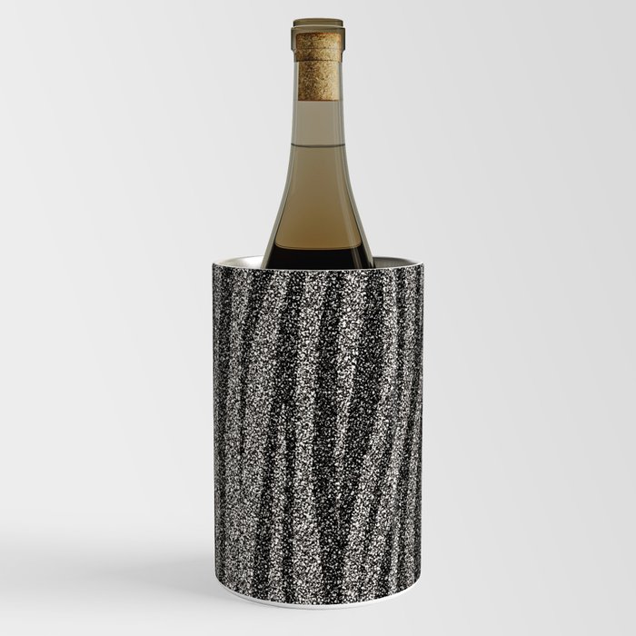 Zebra Stripes Silver Glitter Decorative Wine Chiller