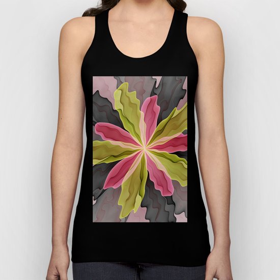 No Sadness, Joy, Fantasy Flower Unisex Tank Top