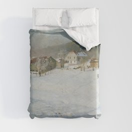 Winter at the River Simoa by Frits Thaulow (1883) Duvet Cover