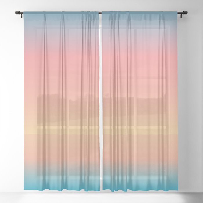 Malibu Beach Nights Sunset Colors Sheer Curtain