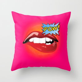 Pow! Sexy lips Fashion Pop Art Throw Pillow