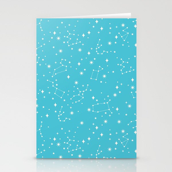 Constellations in a Cyan Sky Stationery Cards