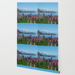 New Zealand Photography - Flower Field In Front Of A Sea Wallpaper