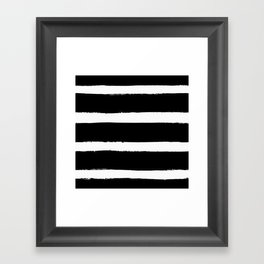 Black & White Paint Stripes by Friztin Framed Art Print