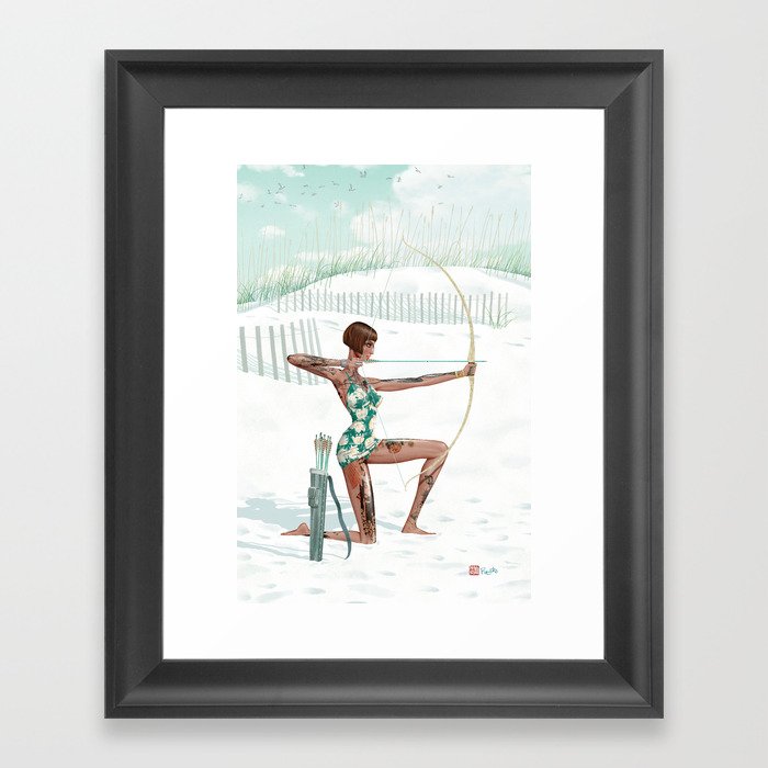 Summer Archer Green Framed Art Print