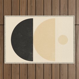 Abstraction_NEW_BLACK_BALANCE_MOUNTAINS_SHAPE_POP_ART_0125A Outdoor Rug