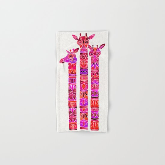 Giraffes – Magenta Ombré Hand & Bath Towel