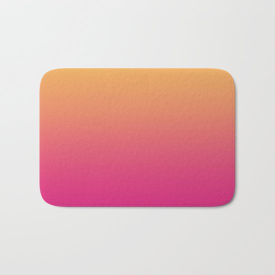 Ombre digital illustration yellow Magenta colors Bath Mat