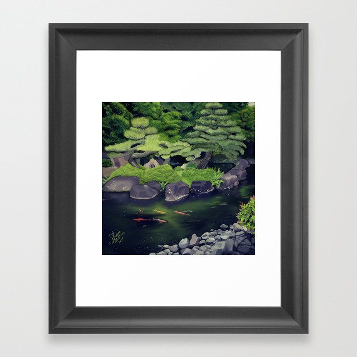 The Koi of Koko-en Garden Framed Art Print