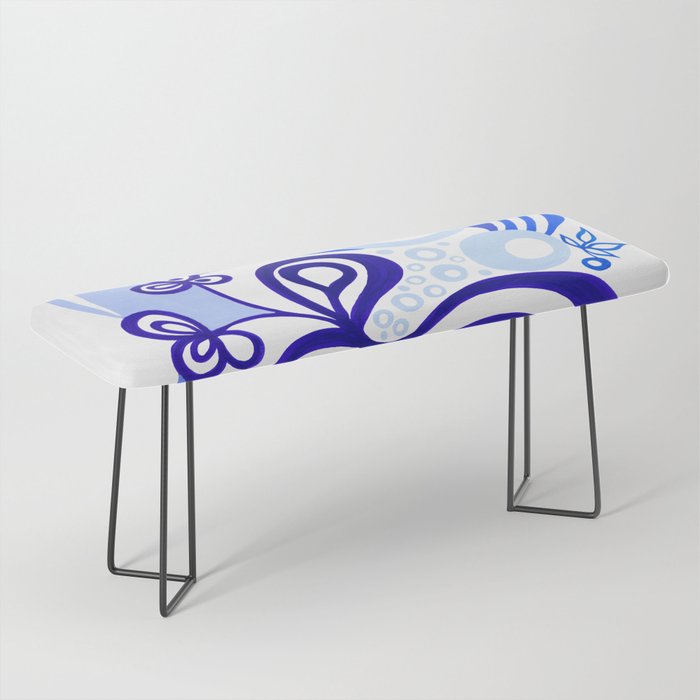Blue Swirly Abstract Bench