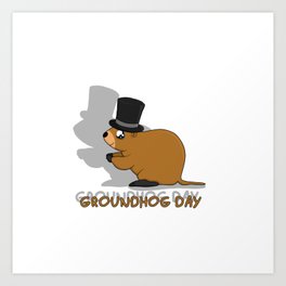 Groundhog day Art Print | Clouds, Cute, Harmony, Fantasy, Catoon, Weather, Groundhogday, Decor, Graphicdesign, Hot 