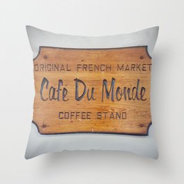 Cafe Du Monde New Orleans Photography Throw Pillow