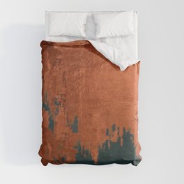 Verne Copper and Teal Green Rust Duvet Cover