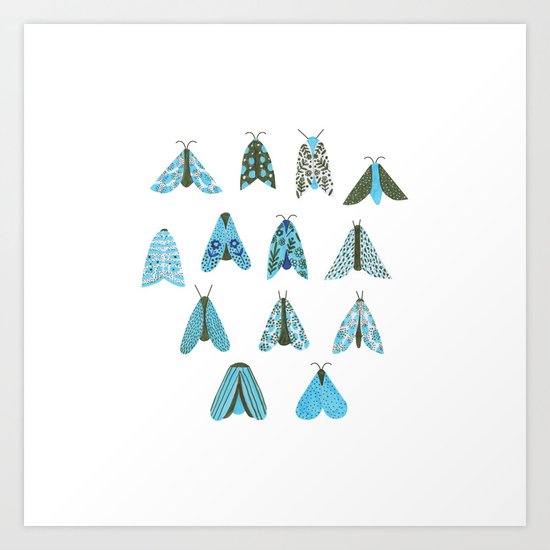 Blue Moth Art Print
