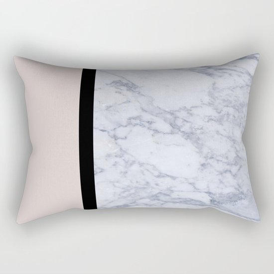 Modern minimalist blush marble Rectangular Pillow