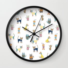 Cats in sweaters Wall Clock